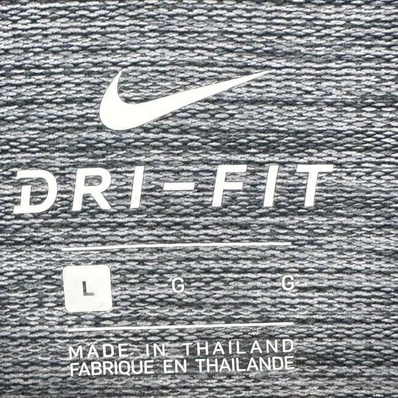 Nike Dri-Fit Mens Hoodie Shirt Large Blue Short Sleeve Drawstring Stretch Swoosh